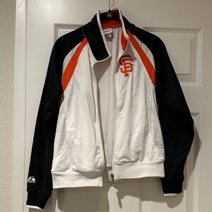 Majestic Black, White, and Orange SF Giants Jacket